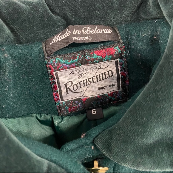 Rothschild Girl's Green Wool Pea coat 6 - Picture 4 of 9